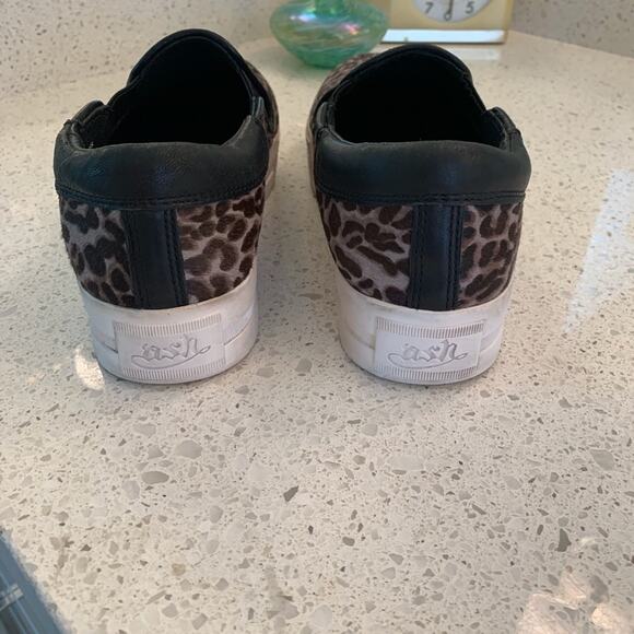 EUC ASH Jam leopard slip on leather platform sneakers US size 8 - Picture 2 of 7